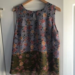 CAbi multi-color/patch-work blouse